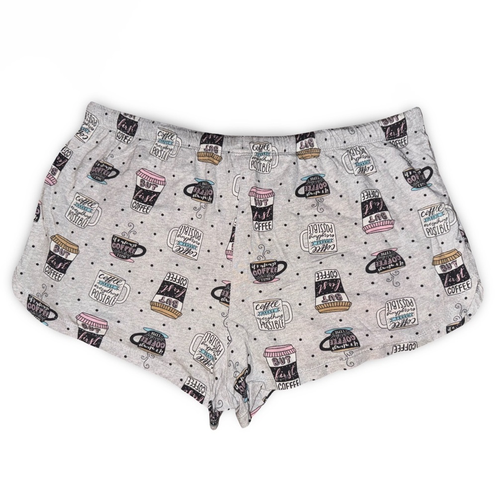 Secret Treasures Gray Coffee Cup Pajama Shorts